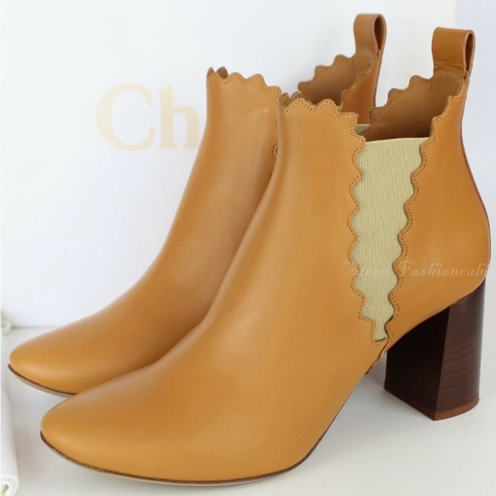 Chloe Tan Heeled Boots